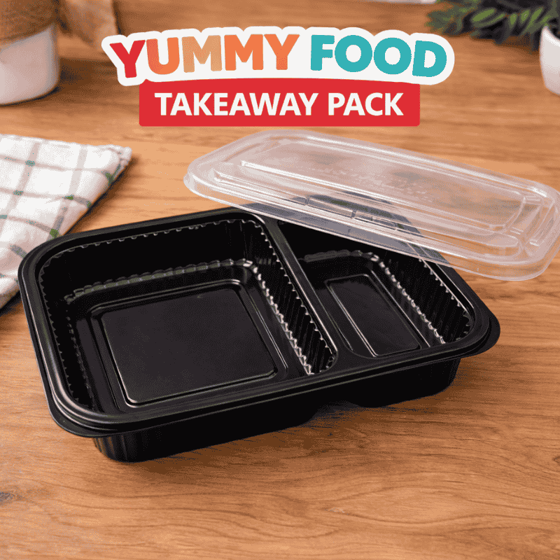 Yummy food takeaway pack plastic food container