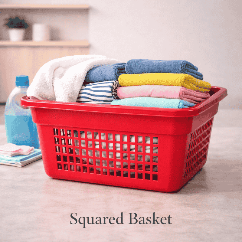 Everyday squared basket plastic storage basket